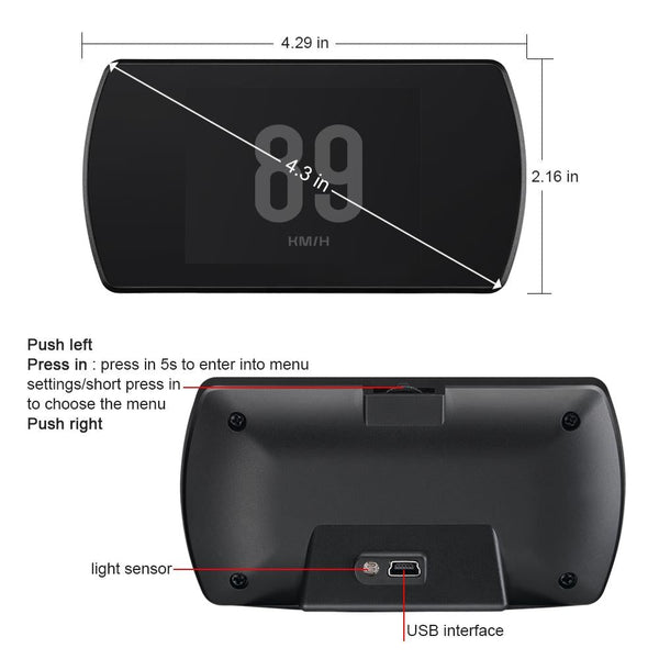 Car Hud Display Gps Speed Voltage Altitude Other Car Audio