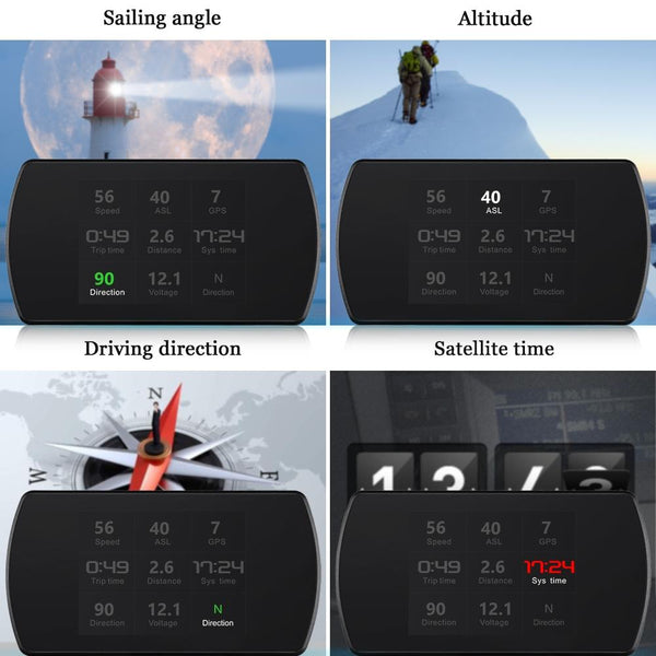 Car Hud Display Gps Speed Voltage Altitude Other Car Audio