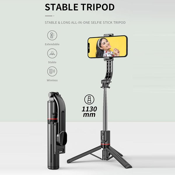 Bluetooth Remote Selfie Stick With Tripod Phone Holder For Audio And Video Use Selfie Sticks
