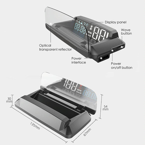 3.5 Inch Car Gps Hud Display Speed Time Distance Other Car Audio