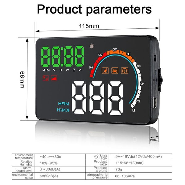 4 Inch Locator Technology Head Up Display Speed Direction Distance Kilometres Other Car Audio