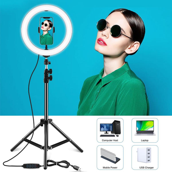 10.2 Led Ring Light With 1.1M Tripod For Vlogging And Live Streaming Tripods & Monopods