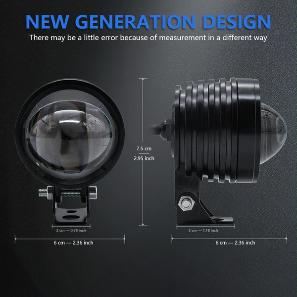 3 Inch Mini Fisheye Yellow And White Two Colour Spotlight Led Car Lights