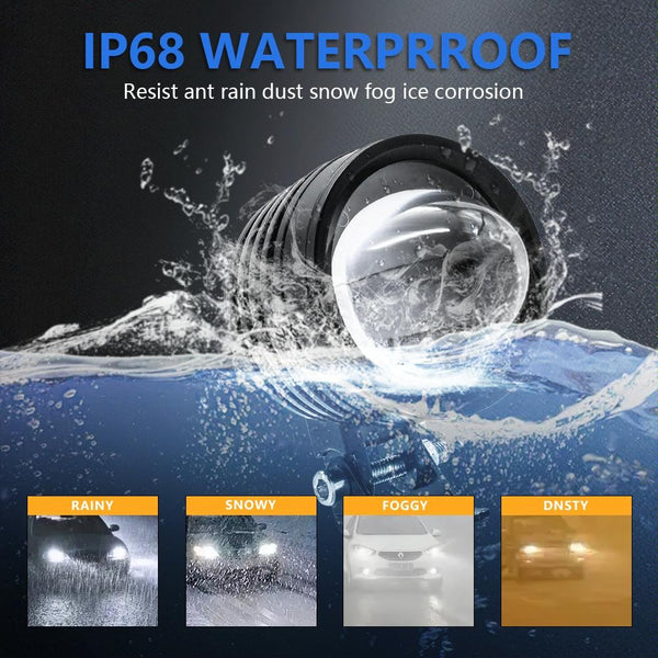 3 Inch Mini Fisheye Yellow And White Two Colour Spotlight Led Car Lights