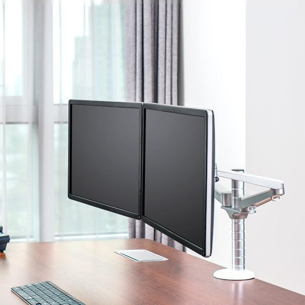 Double Arm Aluminum Desktop Monitor Mount Stand Compact Monitor Mounts & Stands