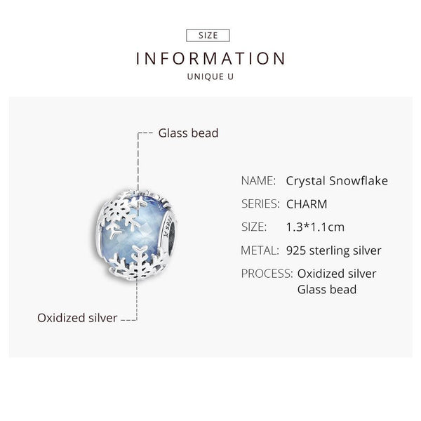 925 Sterling Silver Sparkling Snowflake Beads For Diy Bracelets & Necklaces Charms & Pendants