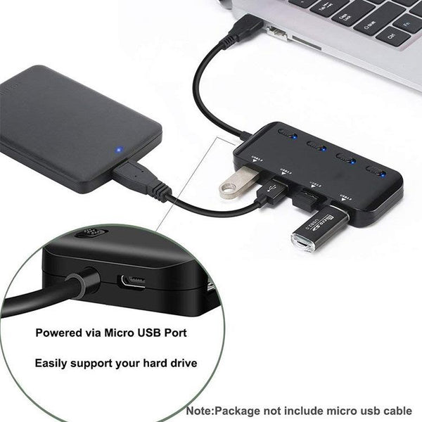 4 Port Usb 3.0 Hub With Switch Usb Cables Hubs & Adapters
