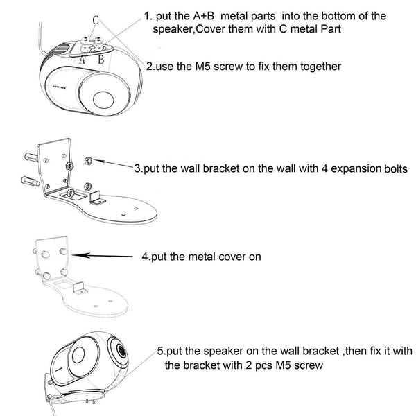 Wall Mount Bracket For Devialet Phantom Wireless Speaker Speaker Mounts & Stands