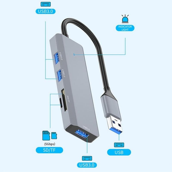3 Usb 3.0 + 2 Card Reader Slots Multi Port Hub Memory Card Readers & Adapters