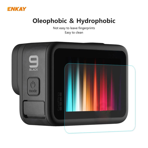 Enkay Hat Prince 3 In 1 Tempered Glass Film For Gopro Hero9 Camera Lens And Screen 0.2Mm 9H 2.15D Camera Screen Protectors