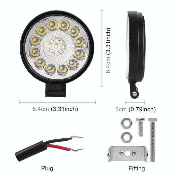 Car Round Work Light With 21 Leds Smd 2835 Lamp Beads Led Car Lights