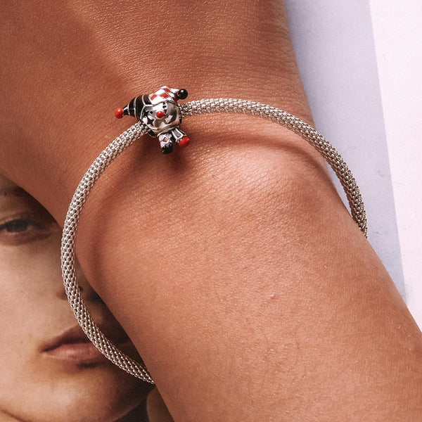 925 Sterling Silver Poker Clown Beads For Diy Bracelets & Necklaces Charms & Pendants