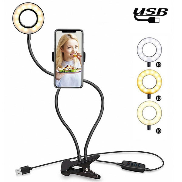 Selfie Ring Light With Phone Holder And Lazy Bracket Perfect For Live Streaming Broadcasts Selfie Sticks
