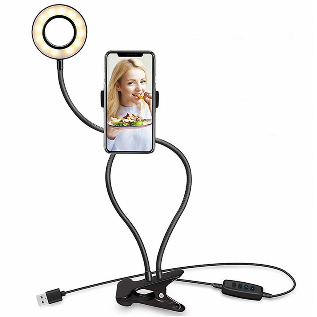 Selfie Ring Light With Phone Holder And Lazy Bracket Perfect For Live Streaming Broadcasts Selfie Sticks