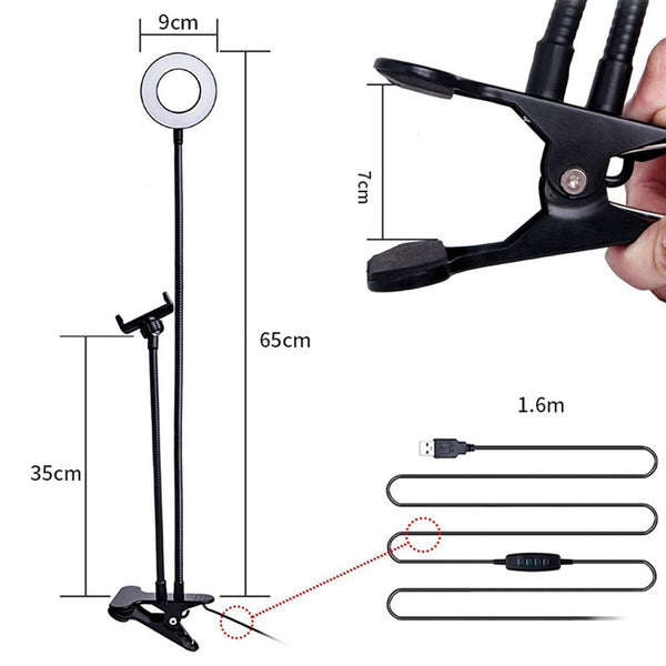 Selfie Ring Light With Phone Holder And Lazy Bracket Perfect For Live Streaming Broadcasts Selfie Sticks