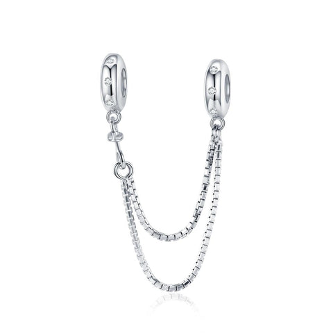 925 Sterling Silver Simple Safety Chain For Diy Bracelets Charms & Pendants