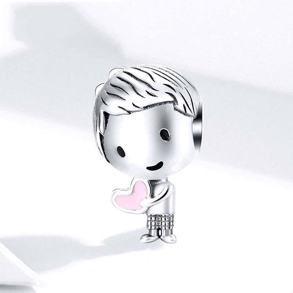 925 Sterling Silver Childhood Boy Beaded Bracelet Diy Accessory Charms & Pendants