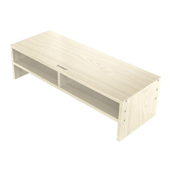 1 Sets Of Wood Grain 2 Tier Monitor Stand With Partition Monitor Mounts & Stands