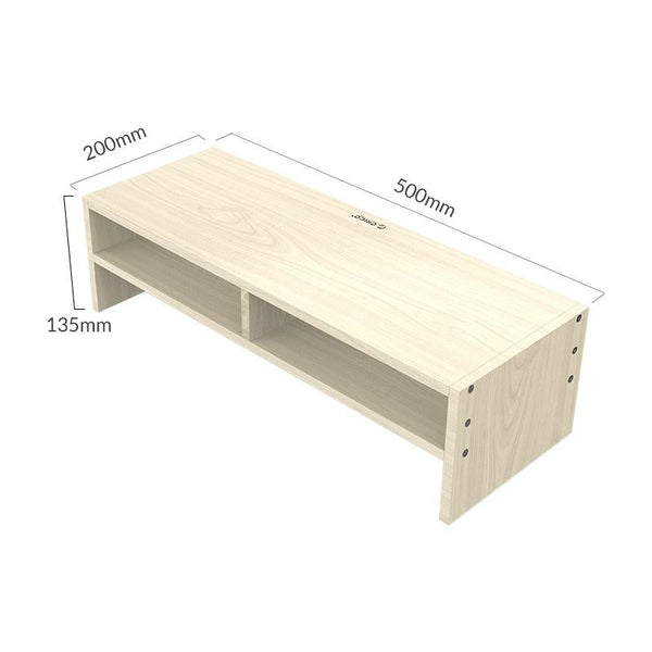 1 Sets Of Wood Grain 2 Tier Monitor Stand With Partition Monitor Mounts & Stands