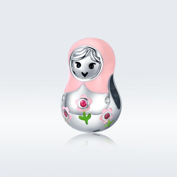 925 Sterling Silver Russian Doll Beaded Bracelet Charms & Pendants