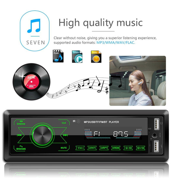 12V Car Radio Receiver Mp3 Player Bluetooth Fm Usb Sd Card Hands Free Calling Ipods & Mp3 Players
