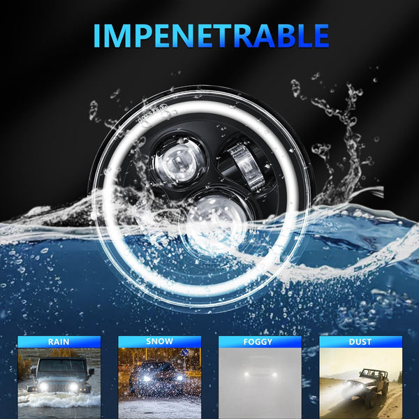 7 Inch Car Colorful Round Angel Eye Headlight Led Car Lights