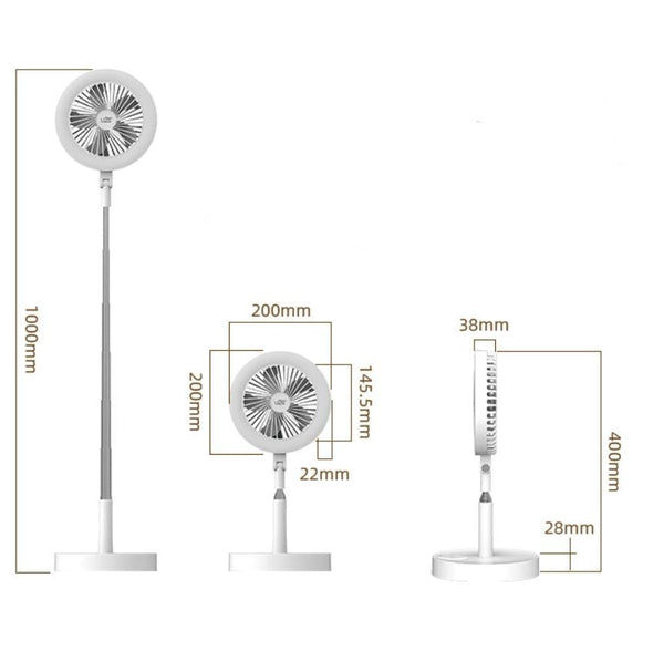 Multi Function Rechargeable Fan Lamp With Telescopic Bracket Portable Fans