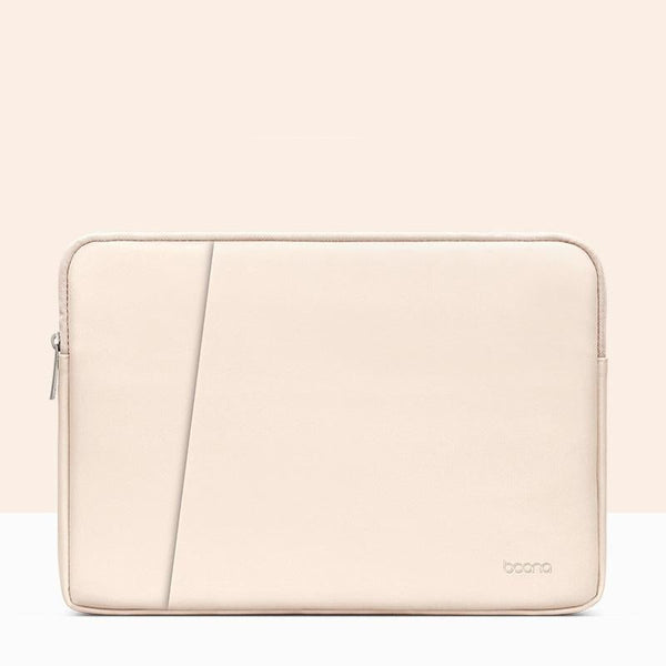 Parallel Deals Double Layer Leather Laptop Bag Apricot 11 / 12 Inch Laptop Cases & Bags