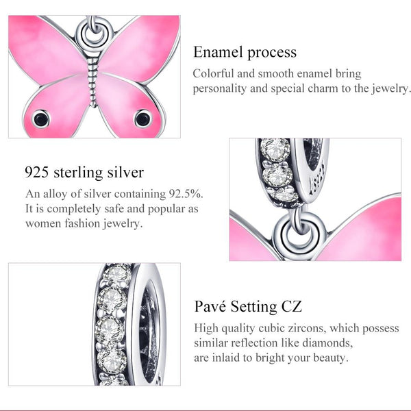 925 Sterling Silver Butterfly Pendant For Diy Bracelets & Necklaces Charms & Pendants