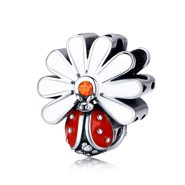 925 Sterling Silver Ladybug Beads For Diy Bracelets & Necklaces Charms & Pendants