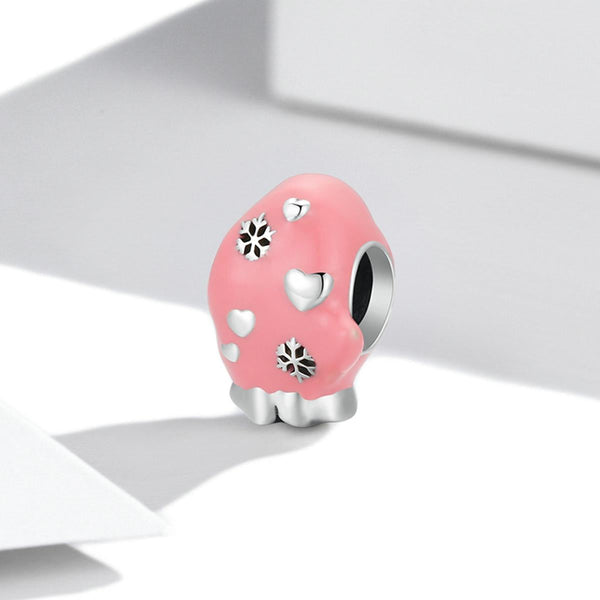 925 Sterling Silver Diy Pink Beaded Bracelet / Necklace Set Charms & Pendants