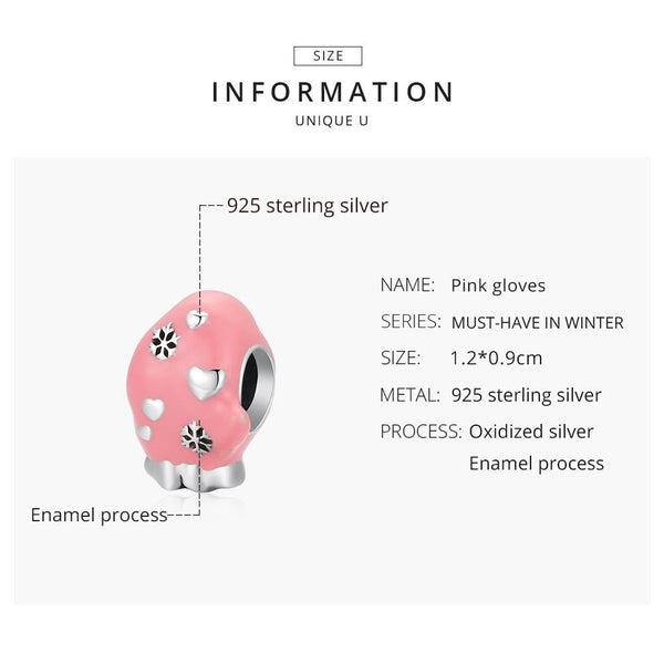 925 Sterling Silver Diy Pink Beaded Bracelet / Necklace Set Charms & Pendants