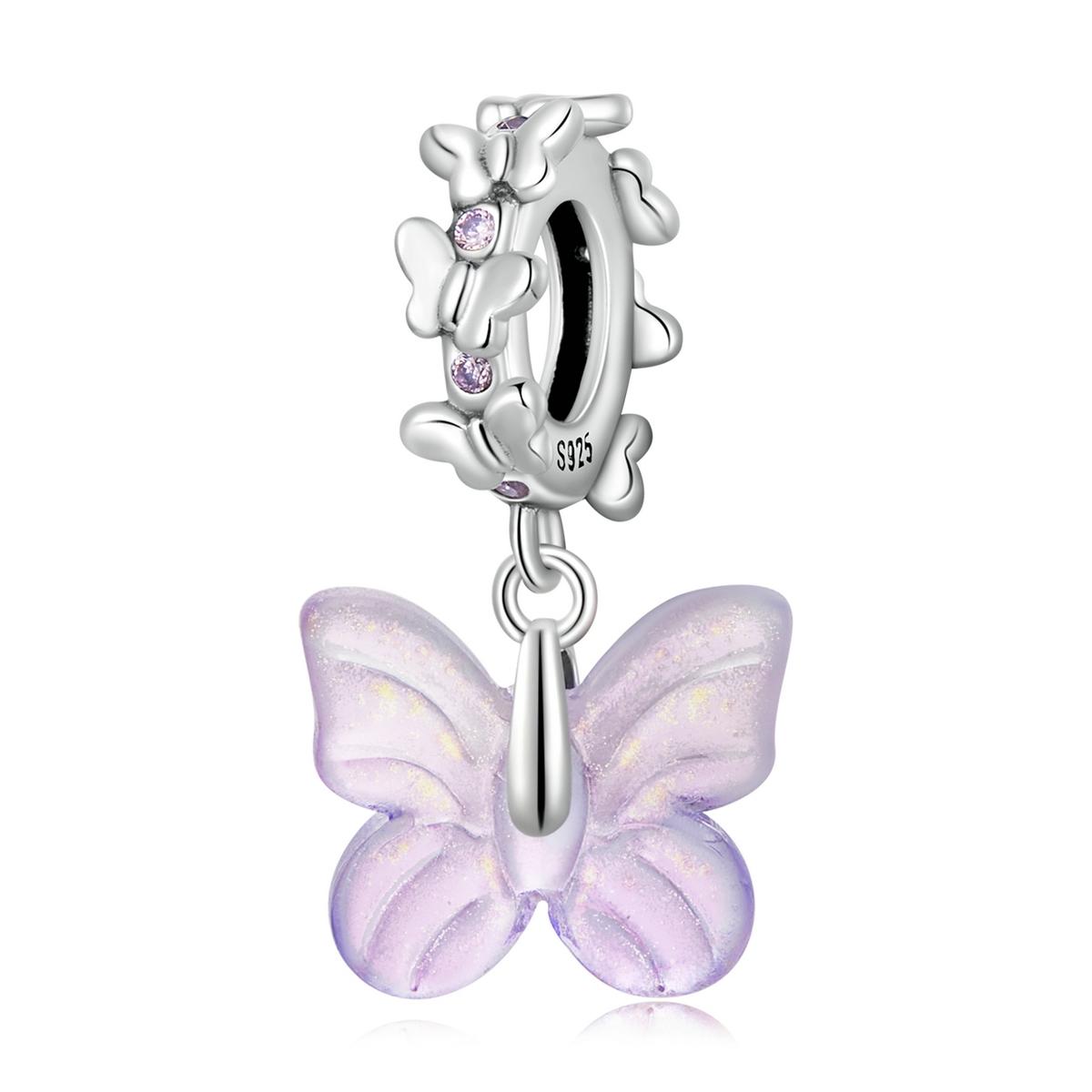 925 Sterling Silver Glazed Butterfly Pendant For Diy Bracelets & Necklaces Charms & Pendants