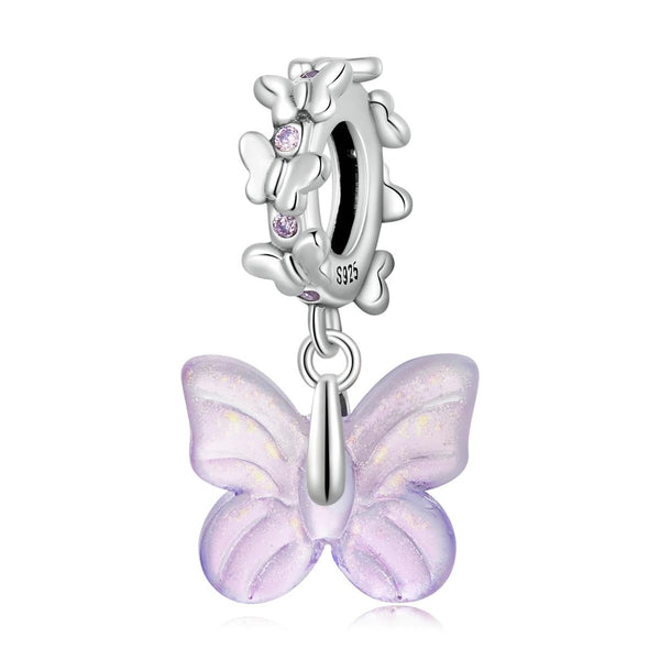 925 Sterling Silver Glazed Butterfly Pendant For Diy Bracelets & Necklaces Charms & Pendants