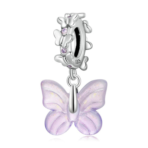 925 Sterling Silver Glazed Butterfly Pendant For Diy Bracelets & Necklaces Charms & Pendants