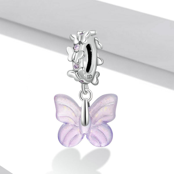 925 Sterling Silver Glazed Butterfly Pendant For Diy Bracelets & Necklaces Charms & Pendants