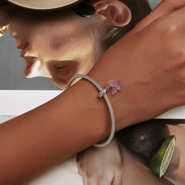 925 Sterling Silver Glazed Butterfly Pendant For Diy Bracelets & Necklaces Charms & Pendants