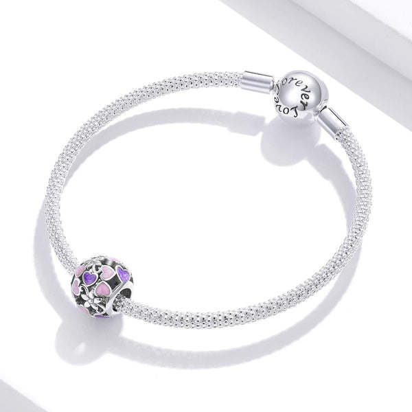 925 Sterling Silver Flower Heart Beads For Diy Bracelets & Necklaces Charms & Pendants