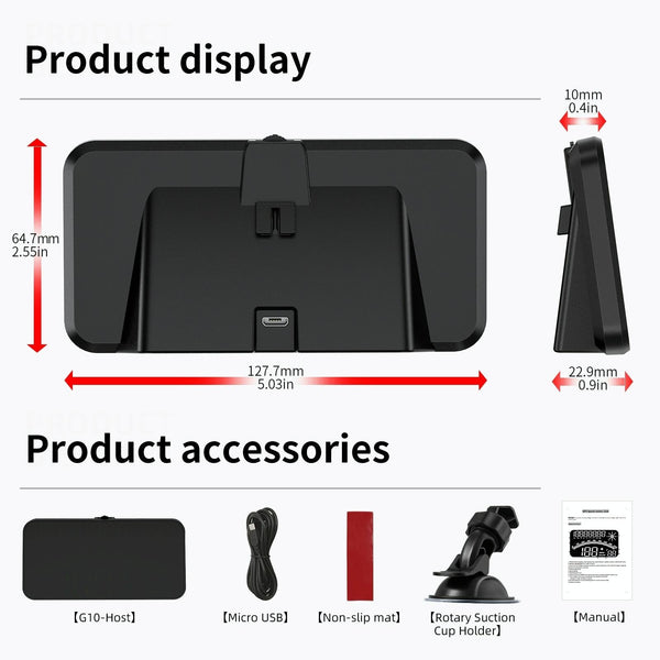 5.5 Inch Car Hud Locator Technology Speedometer Odometer Projector Other Instruments & Gauges