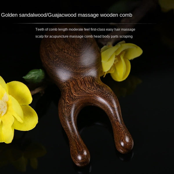 Solid Wood Massage Eye Scraping & Nose Gold Sandalwood Random Colour Massagers