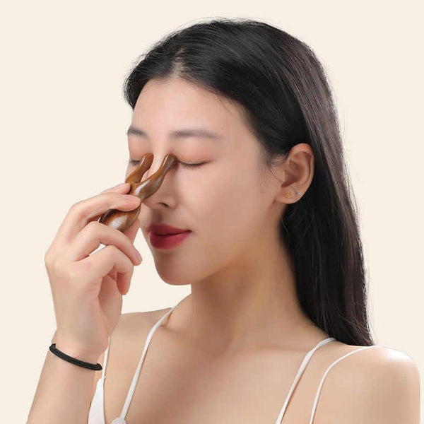 Solid Wood Massage Eye Scraping & Nose Gold Sandalwood Random Colour Massagers