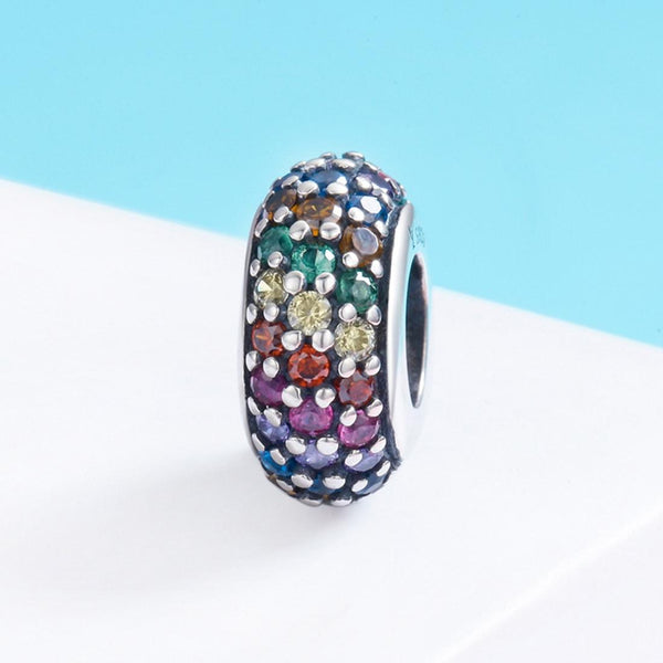 925 Sterling Silver Rainbow Diamond Bead Pendant For Diy Bracelets And Necklaces Charms & Pendants