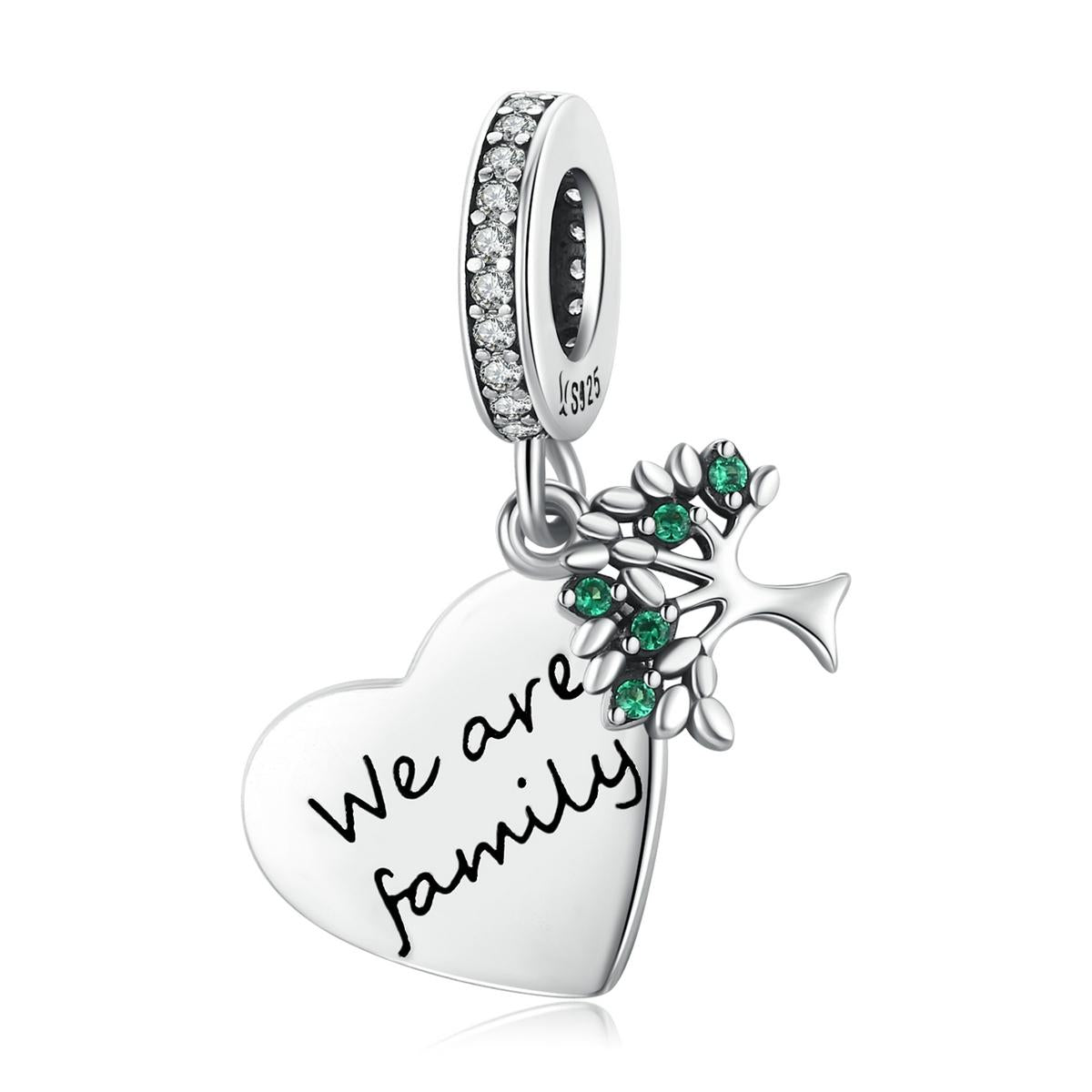 925 Sterling Silver Heart Tree Pendant For Bracelet Or Necklace Charms & Pendants
