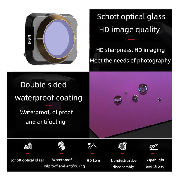 Variable Vnd Lens Filter For Dji Mavic Air 2 3 In 1 2.5 6.9 Stop Reducing Light Pollution Camera Drone Accessories