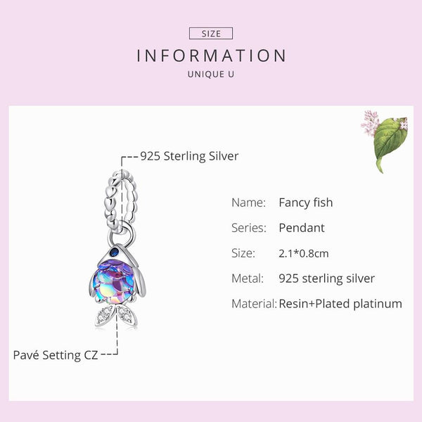 925 Sterling Silver Fantasy Fish Pendant For Diy Bracelets & Necklaces Charms & Pendants
