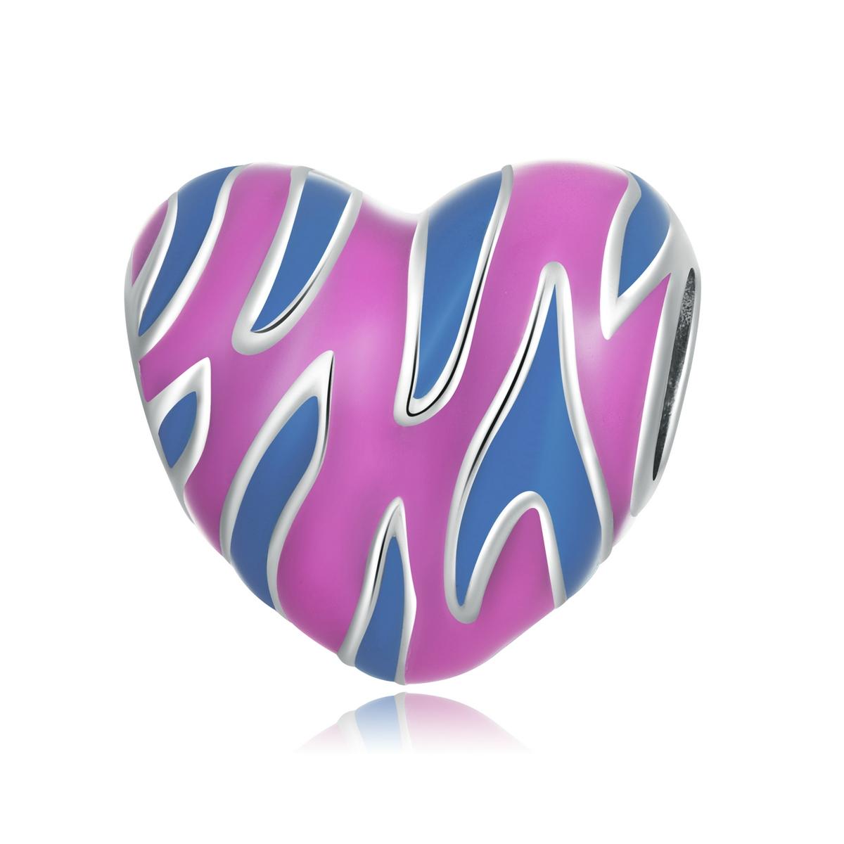925 Sterling Silver Contrast Heart Beads For Diy Bracelets & Necklaces Charms & Pendants
