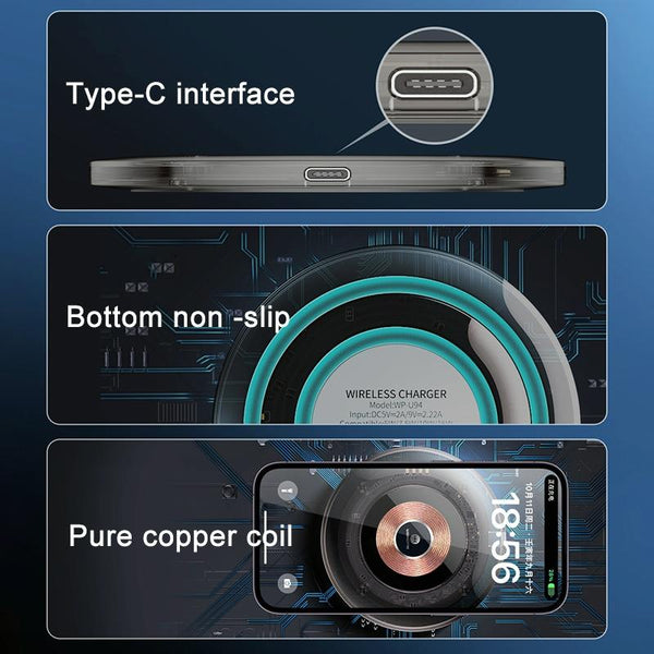 15W Desktop Wireless Charger Sleek Design Chargers & Cradles