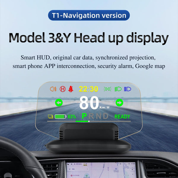 5.1 Inch Car Hud Display For Tesla Model 3 / Y Overspeed Alarm & Battery Percentage Other Instruments & Gauges