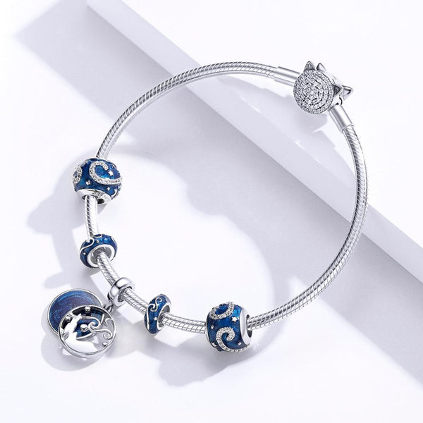 925 Sterling Silver Starry Sky Pendant For Diy Bracelets & Necklaces Charms & Pendants