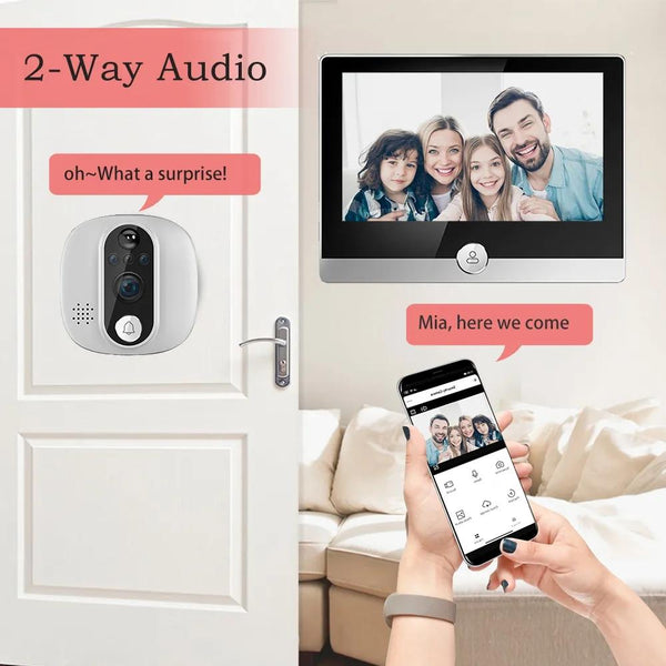 1080P Wifi Smart Doorbell With Motion Detection 4.3 Inch Visual Display Smart Doorbells